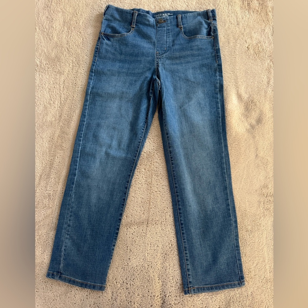 Time and Tru Women's Mid-Rise Straight Jeans M 8-10 petite